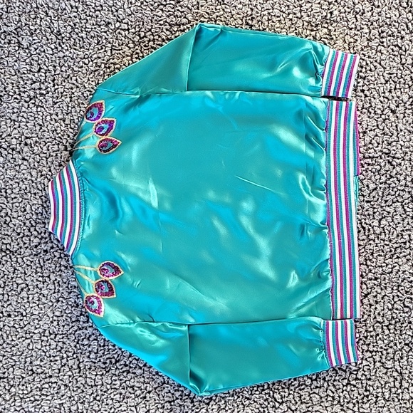 Disney's Aladdin Girls Jacket Teal with Sequins Size 7/8 - Picture 7 of 7